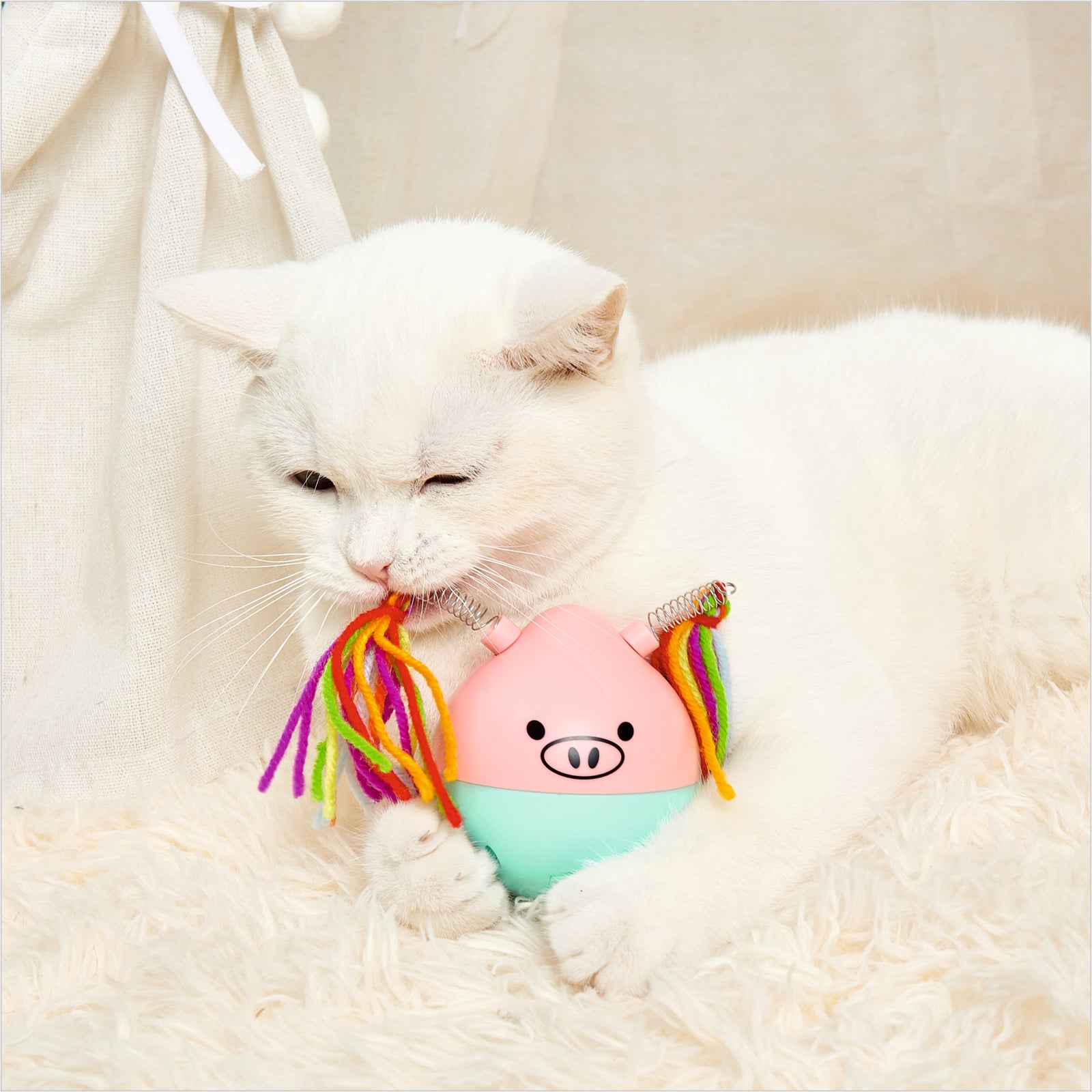 BarkButler x Fofos Electronic Cat Toys Crazy Tumbler Pig Pink Cat Toy product image 3 - Rufftail Pune