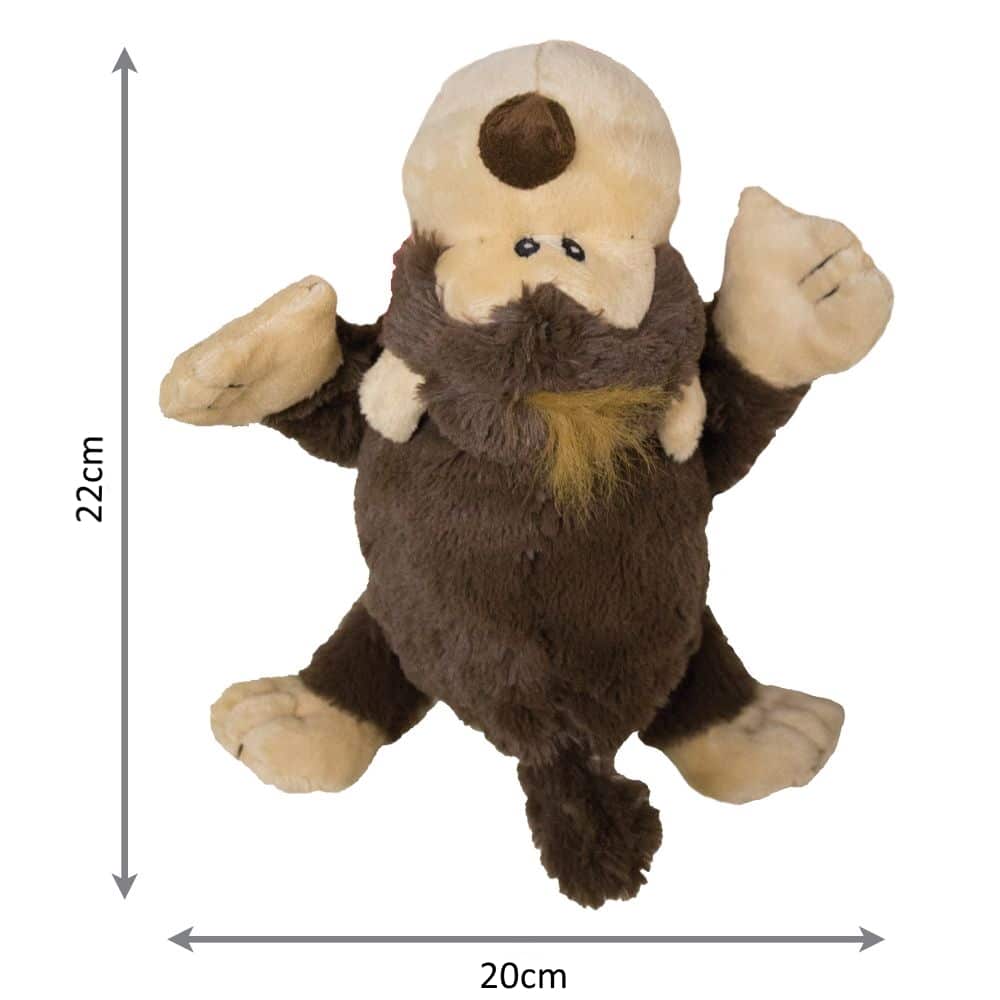 KONG Cozie Funky Monkey Dog Toy -  Interactive Squeaker for Puppies Small Dog Breeds - Rufftail