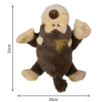 KONG Cozie Funky Monkey Dog Toy -  Interactive Squeaker for Puppies Small Dog Breeds