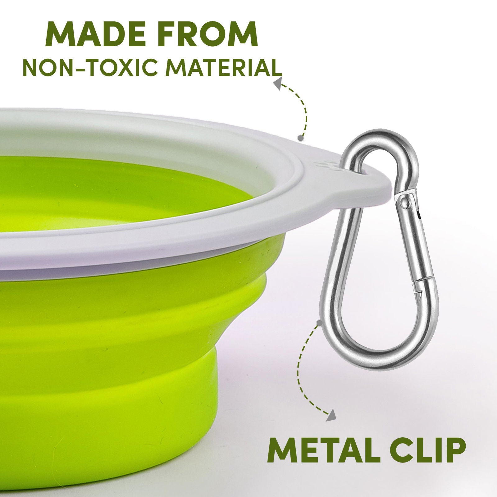 FOFOS Collapsible Bowls, Green for Dogs product image 2 - Rufftail Pune