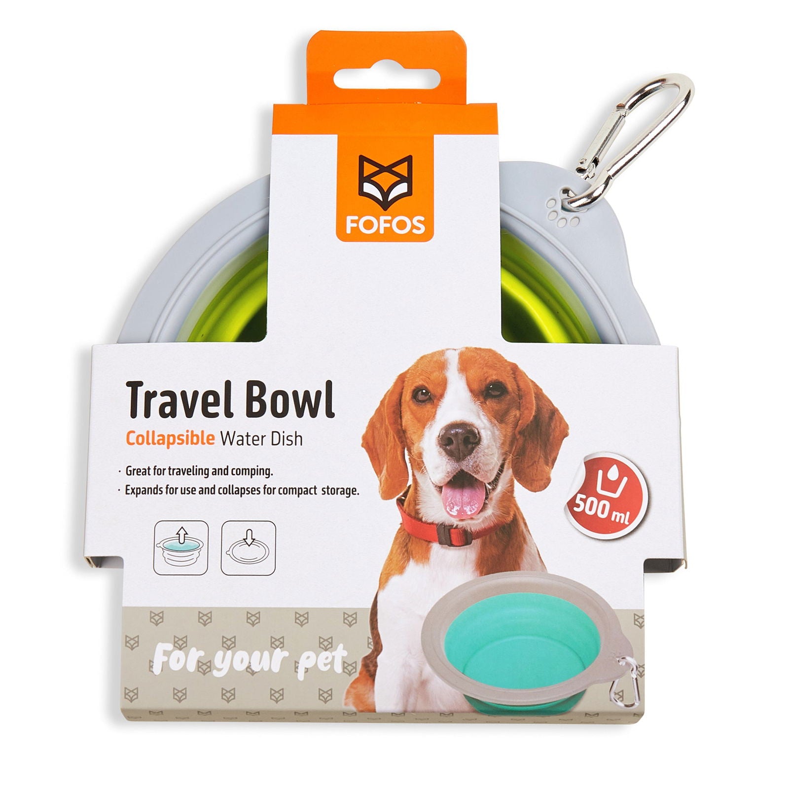 FOFOS Collapsible Bowls, Green for Dogs - Rufftail Pune