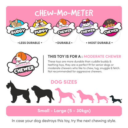 BarkButler x Fofos Flossy 3 Knots Rope Dog Toy - For Small-Medium - Rufftail