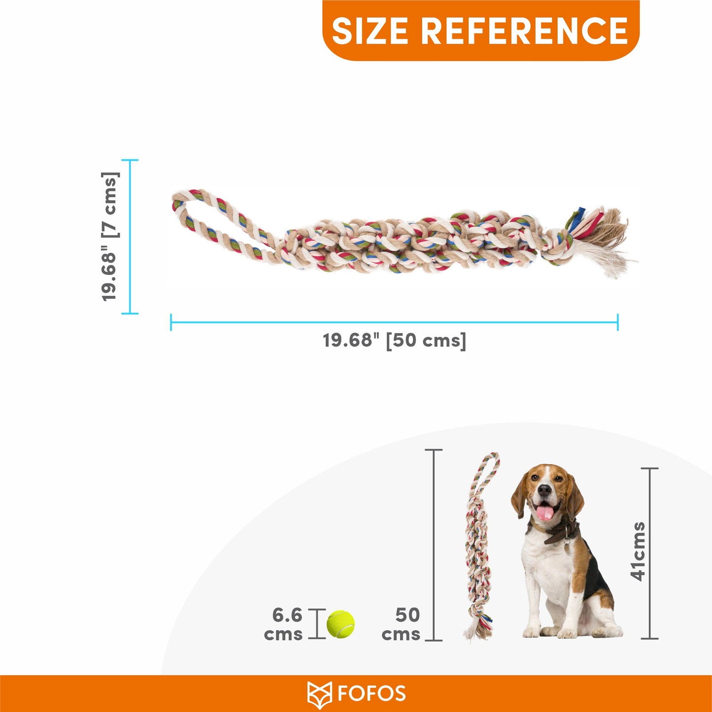 BarkButler x FOFOS Flossy Rope & Ball Dog Toy - For All Breeds - Rufftail