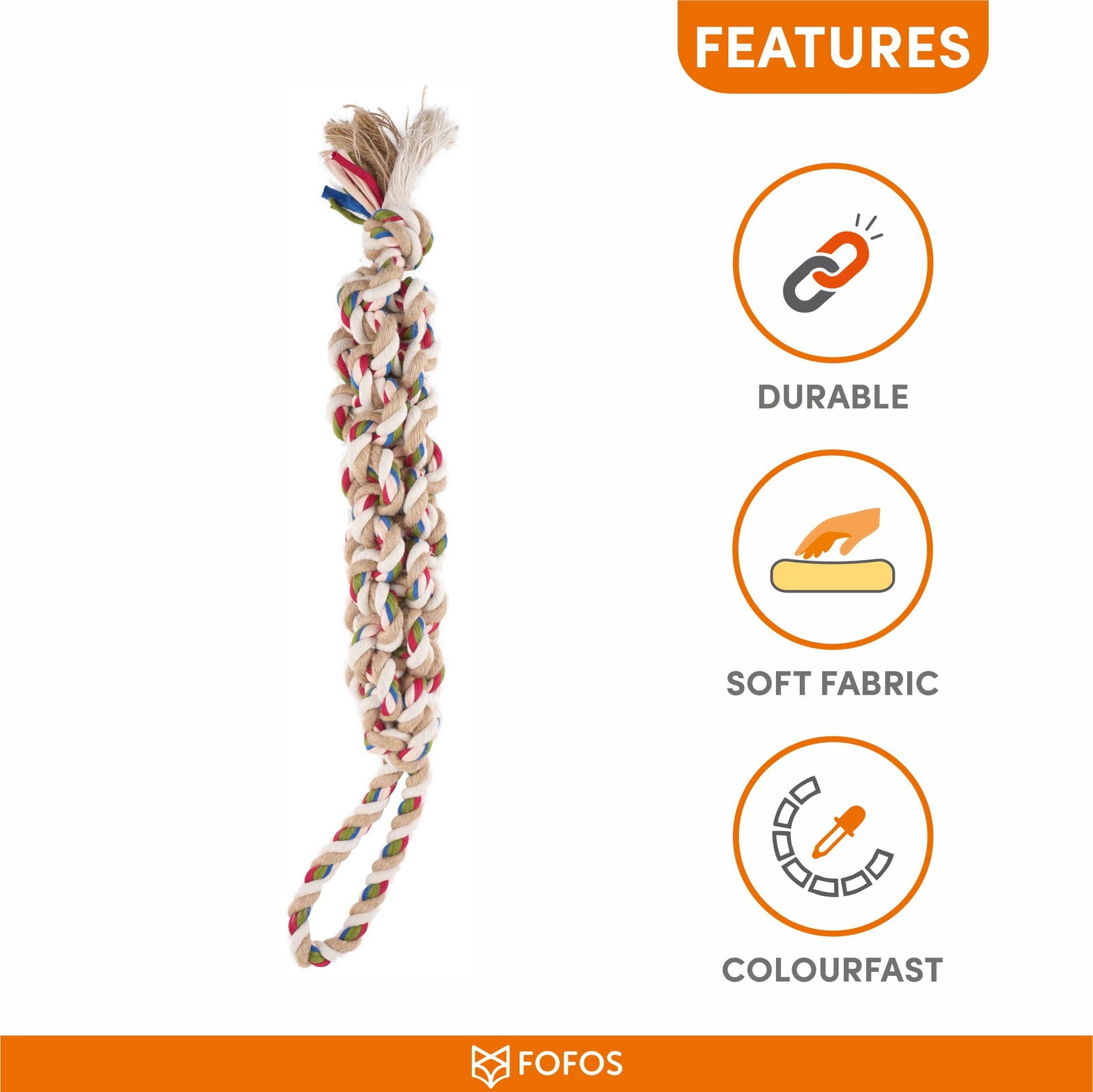 BarkButler x FOFOS Flossy Rope & Ball Dog Toy - For All Breeds - Rufftail