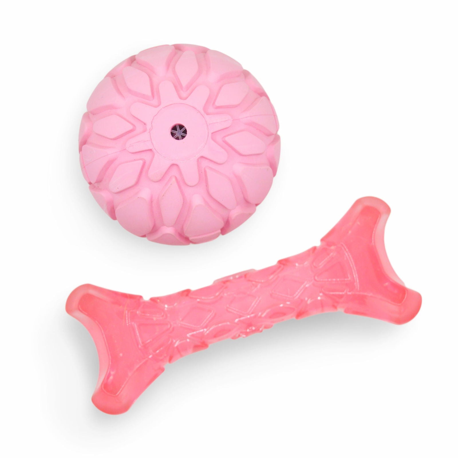 BarkButler x Fofos Milk Bone&Ball Puppy Teething Dog Toy Set- Pink product image 3 - Rufftail Pune