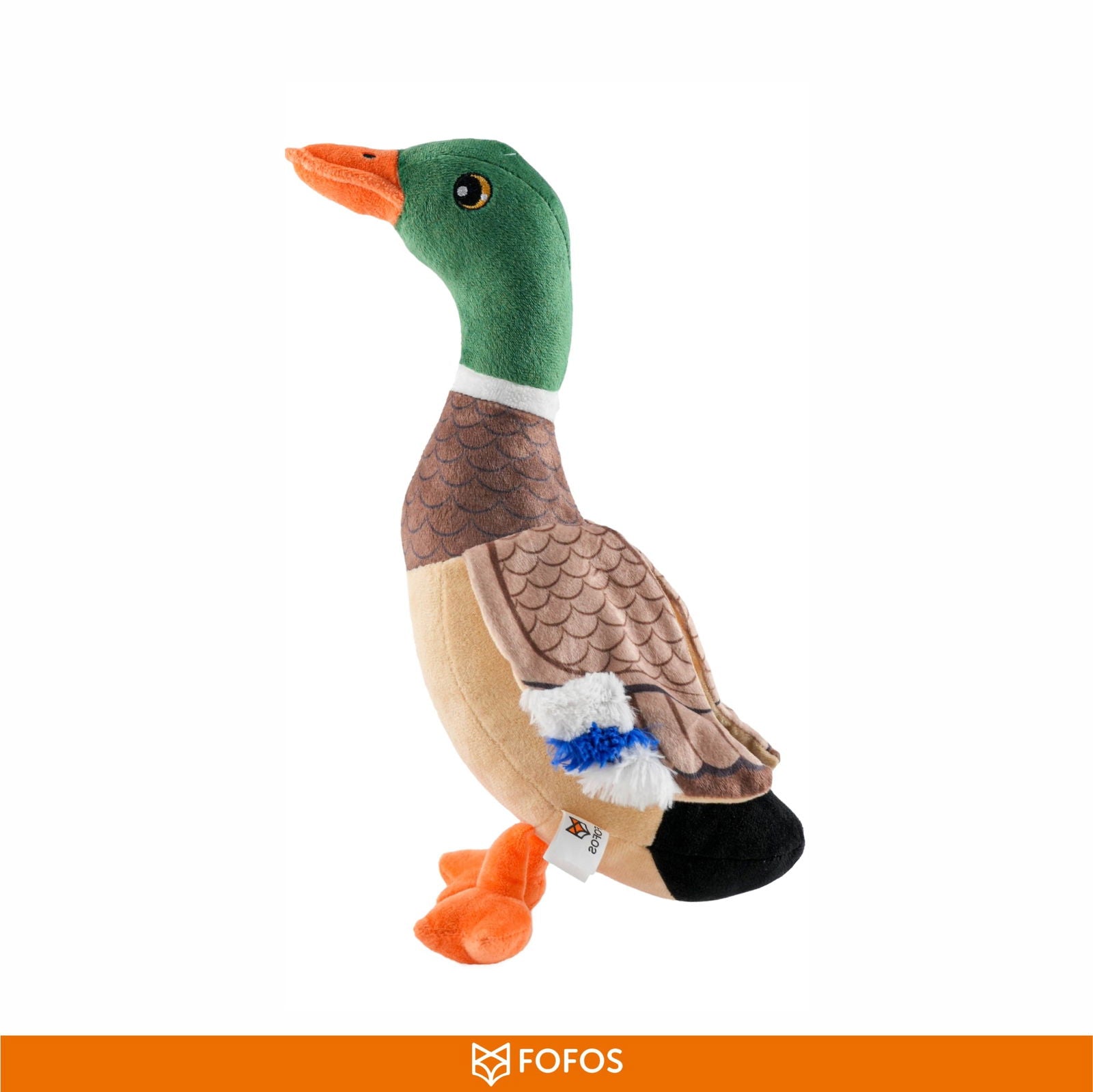 BarkButler x Fofos Wild Duck Soft Squeaky Plush Dog Toy, Brown - Rufftail