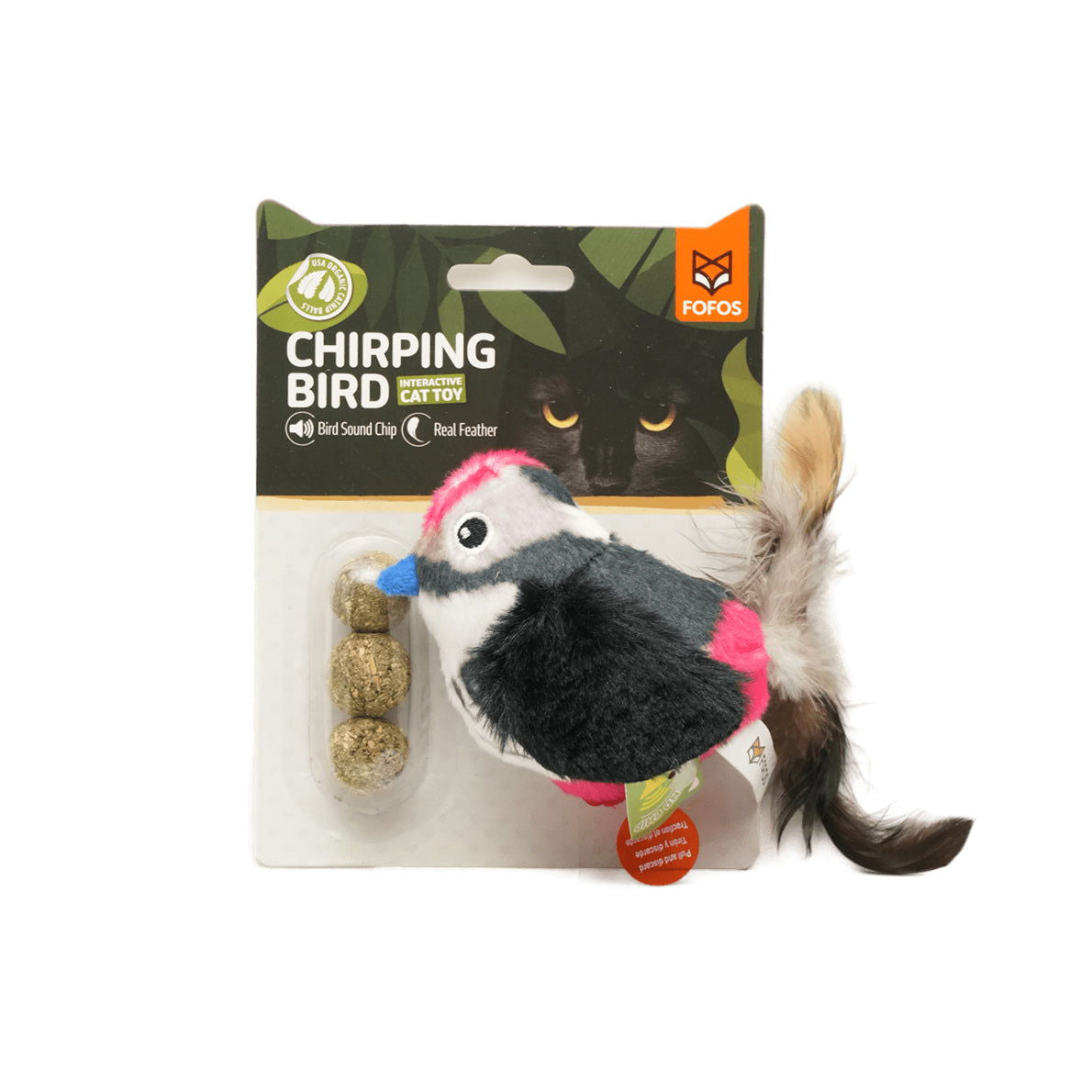 Fofos Black Bird with Catnip Balls Cat Toy- Black - Rufftail Pune