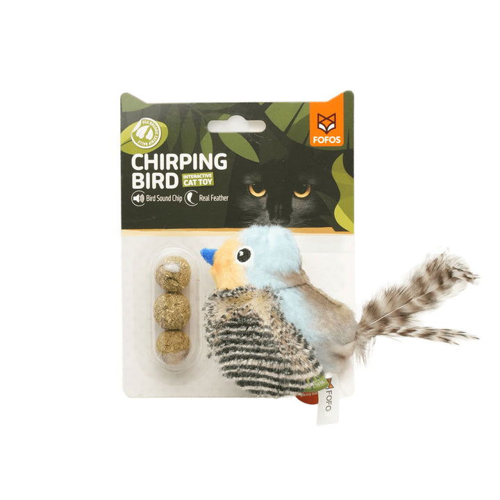 Fofos Blue Bird with Catnip Balls Cat Toy - Blue - Rufftail