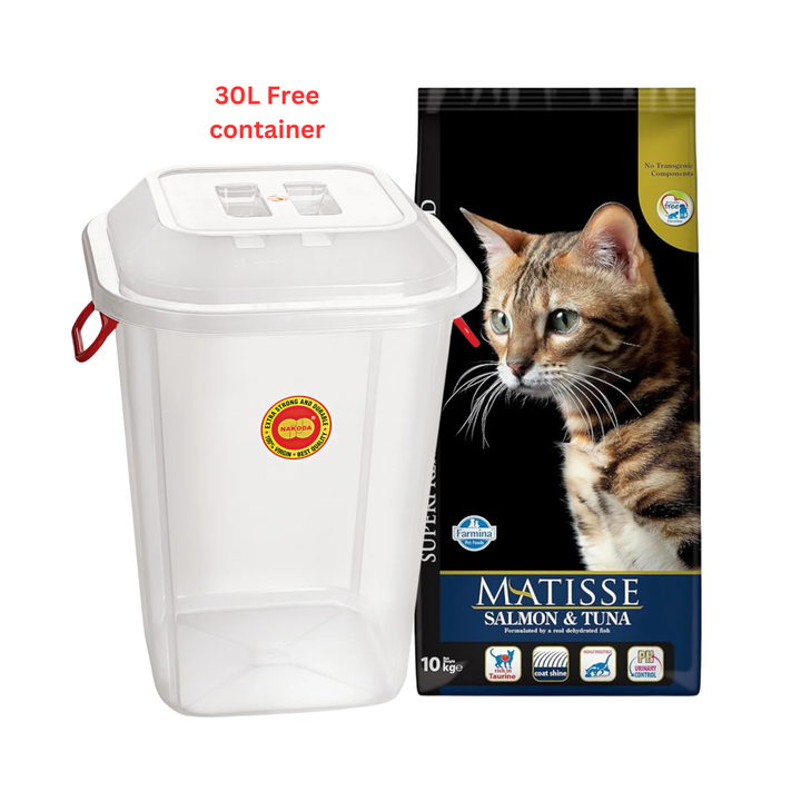 Farmina Matisse Premium Salmon & Tuna Dry Cat Food 10kg with Free Container 30L