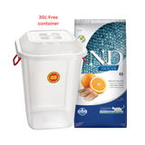 Farmina N&D Ocean Herring & Orange Recipe Adult Dry Cat Food 5kg with Free Container 30L