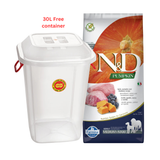 Farmina N&D Pumpkin Lamb & Blueberry Medium & Maxi Adult Dry Dog Food 12kg with Free Container 30L