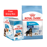 Royal Canin Maxi Puppy Dry Food 10 kg with Free Maxi Puppy Gravy (10×140g)