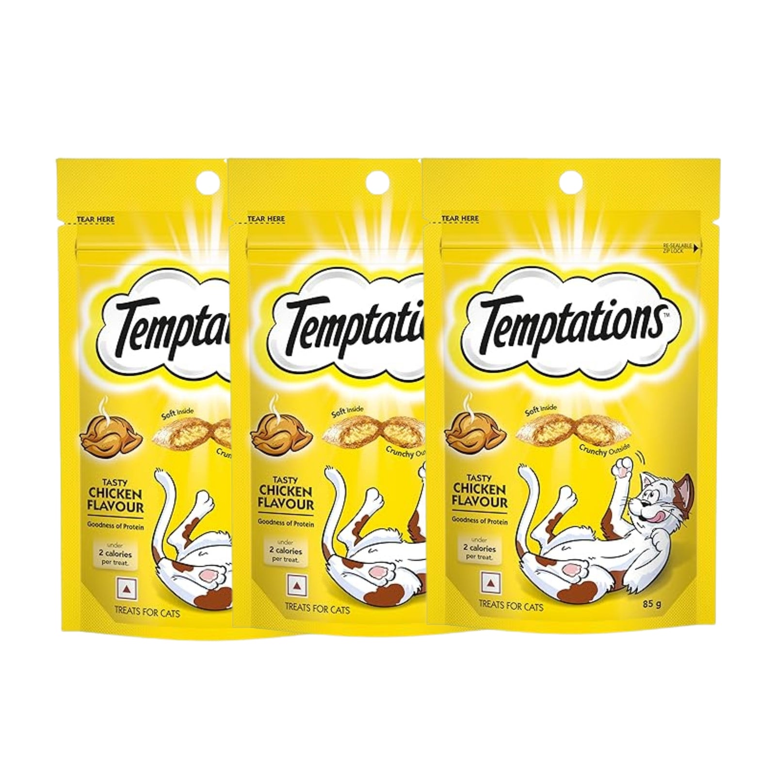 Temptations Crunchy Cat Treats - Tasty Chicken Flavour (85g)