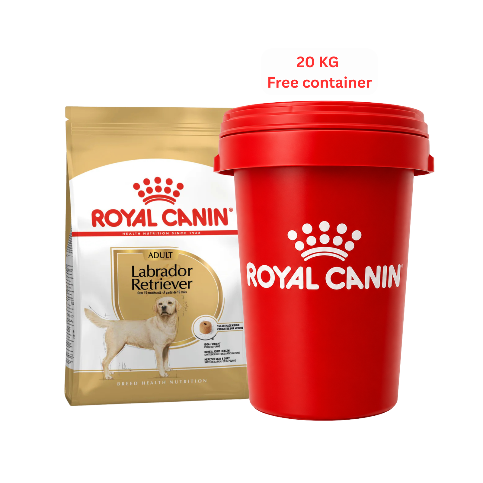 Royal Canin Labrador Retriever Adult 12kg + Free Pet Food Storage Bin 20kg