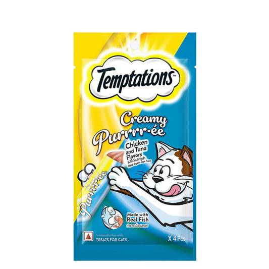 Temptations Creamy Cat Treats - Chicken & Tuna Flavour (12g x 4)