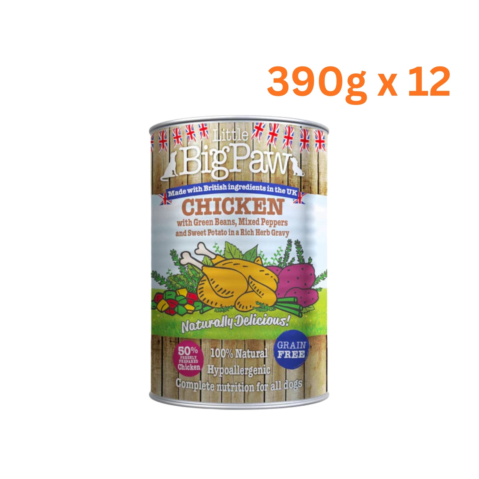 Little Big Paw Chicken, Sweet Potato & Veggies Adult Dog Food - 390g - Rufftail