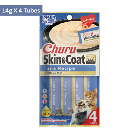 Inaba Churu Skin & Coat Tuna Recipe Cat Treats (14gx4)