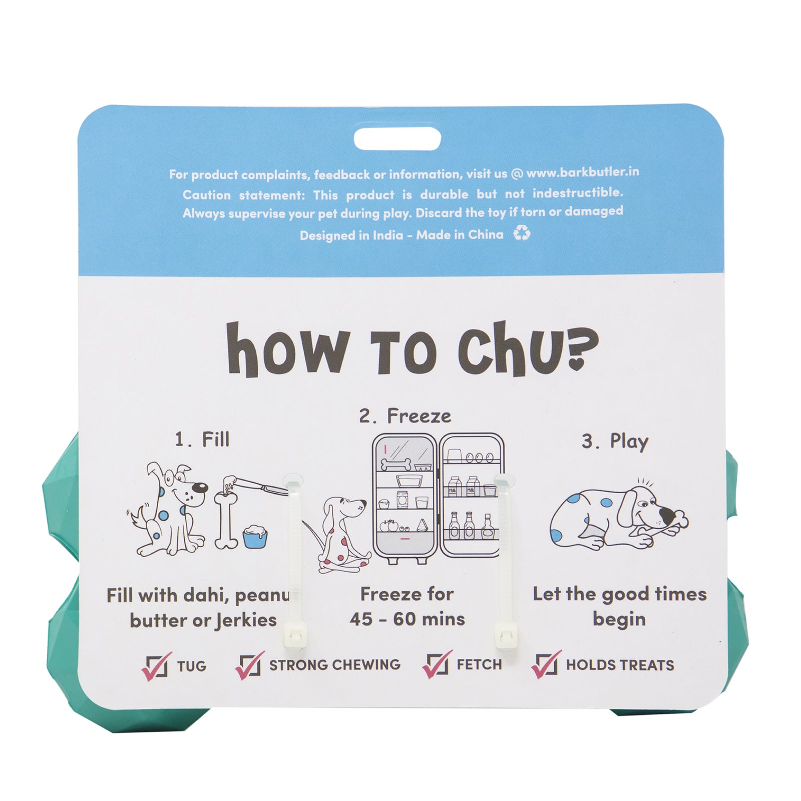 Barkbutler Chu the bone Green For Dogs - Rufftail