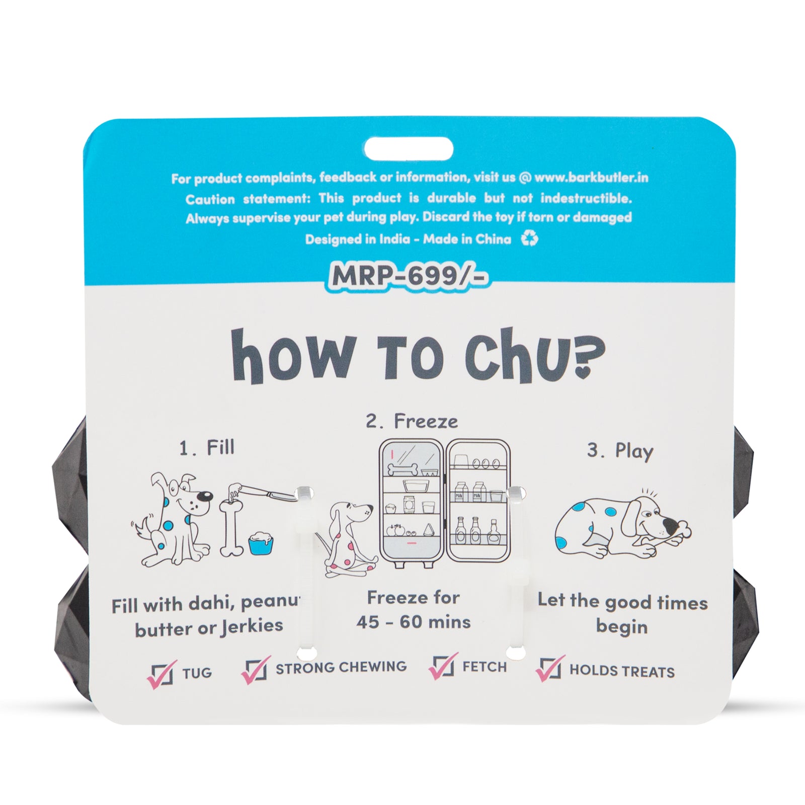 Barkbutler Chu the bone Black for Dogs product image 9 - Rufftail Pune