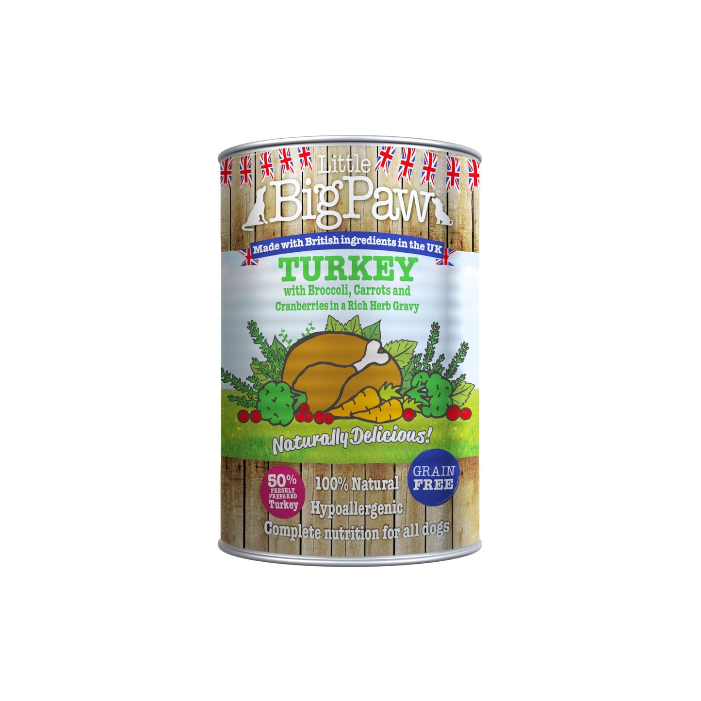 Little Big Paw Turkey, Cranberries & Herbs for Adult Dogs - 390g - Rufftail