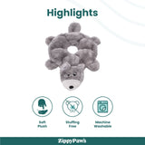 Zippy Paws Loopy- Wolf Dog Plush & 7 Round Squeaky Toy product image 5 - Rufftail Pune