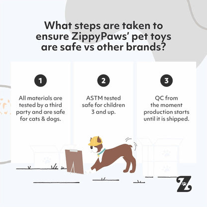 Zippy Paws Loopy - Wolf Dog Plush & Squeaky Cuddle Buddy Toy - Rufftail