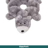 Zippy Paws Loopy- Wolf Dog Plush & 7 Round Squeaky Toy product image 2 - Rufftail Pune