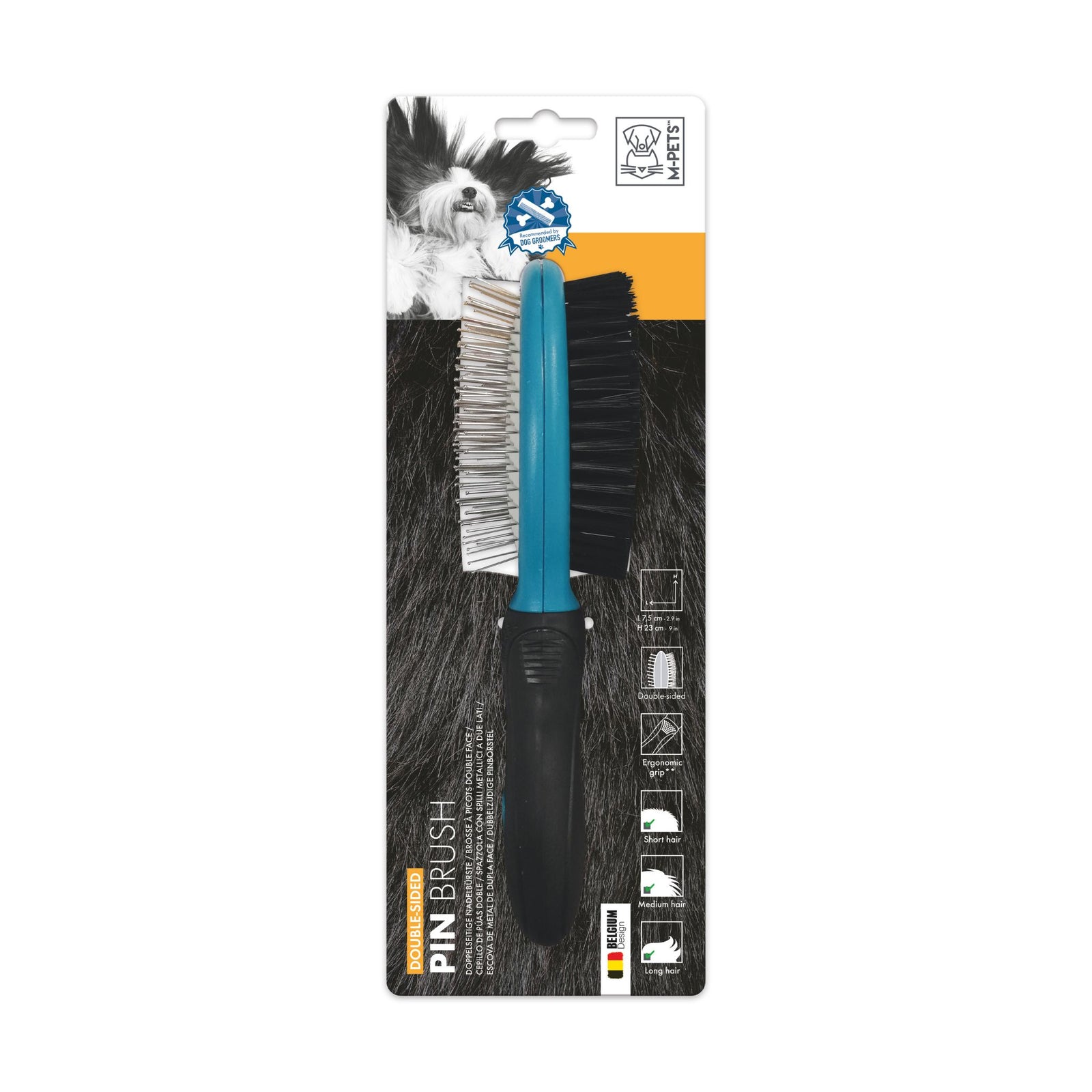 M-PETS Double-Sided Pin Brush For Pets product image 2 - Rufftail Pune