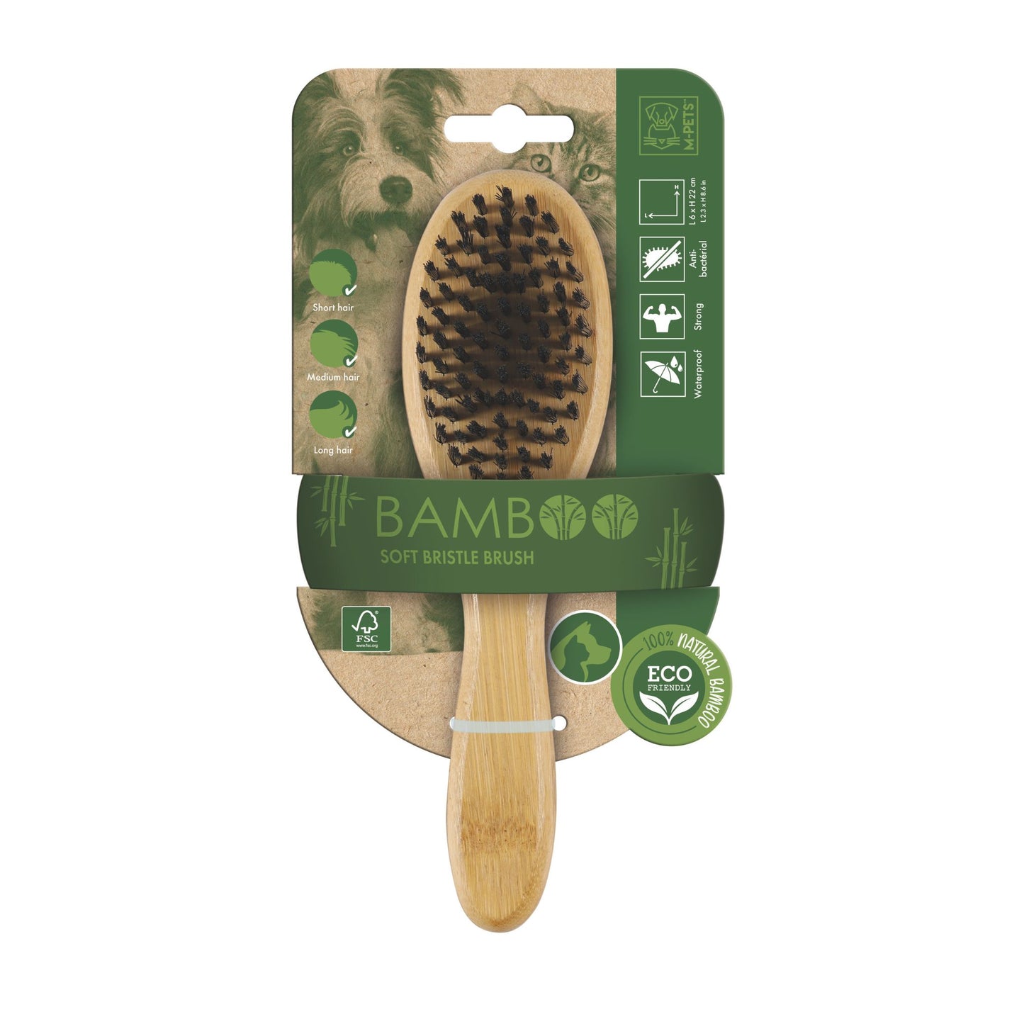 M-PETS Bamboo Soft Bristle Brush For Pets - Rufftail