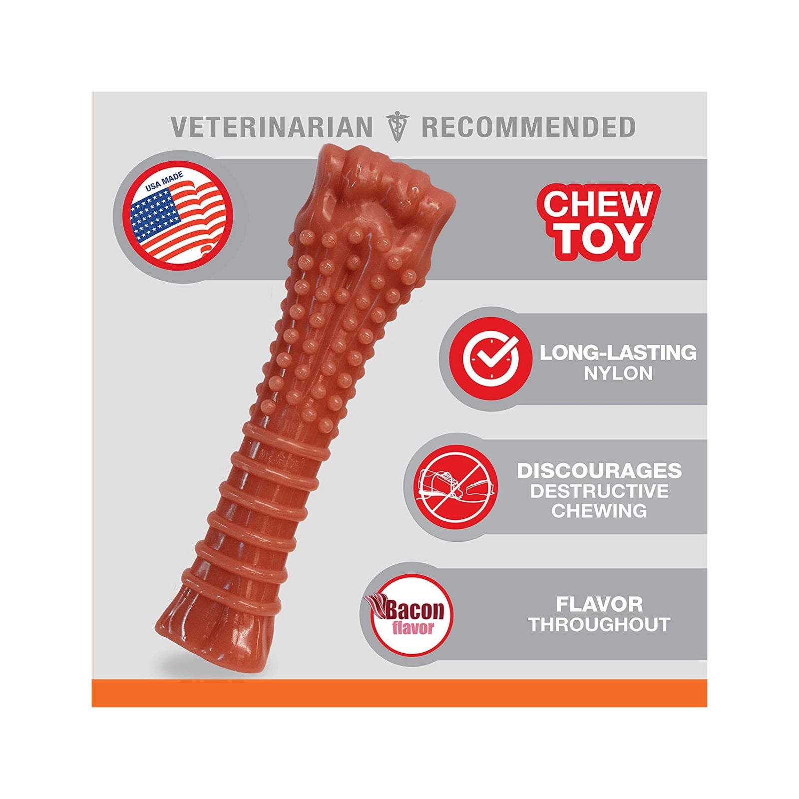 Nylabone Power Chew Textured Bone Toy - Rufftail