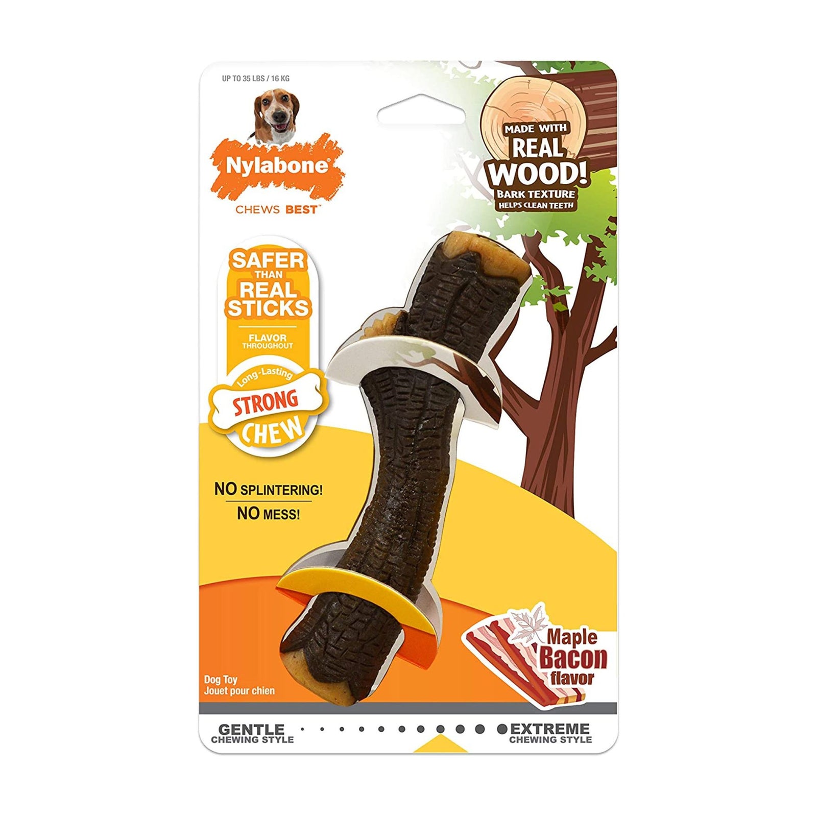 Nylabone Strong Chew Real Wood Stick Toy - Rufftail