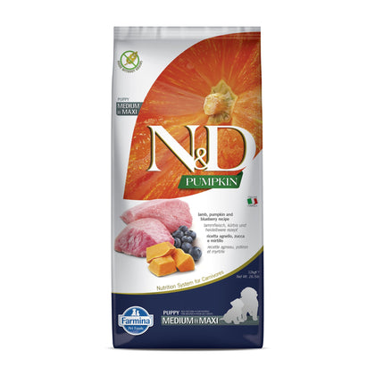 Farmina N&D Pumpkin Lamb & Blueberry Medium & Maxi Adult Dry Dog Food - 12kg