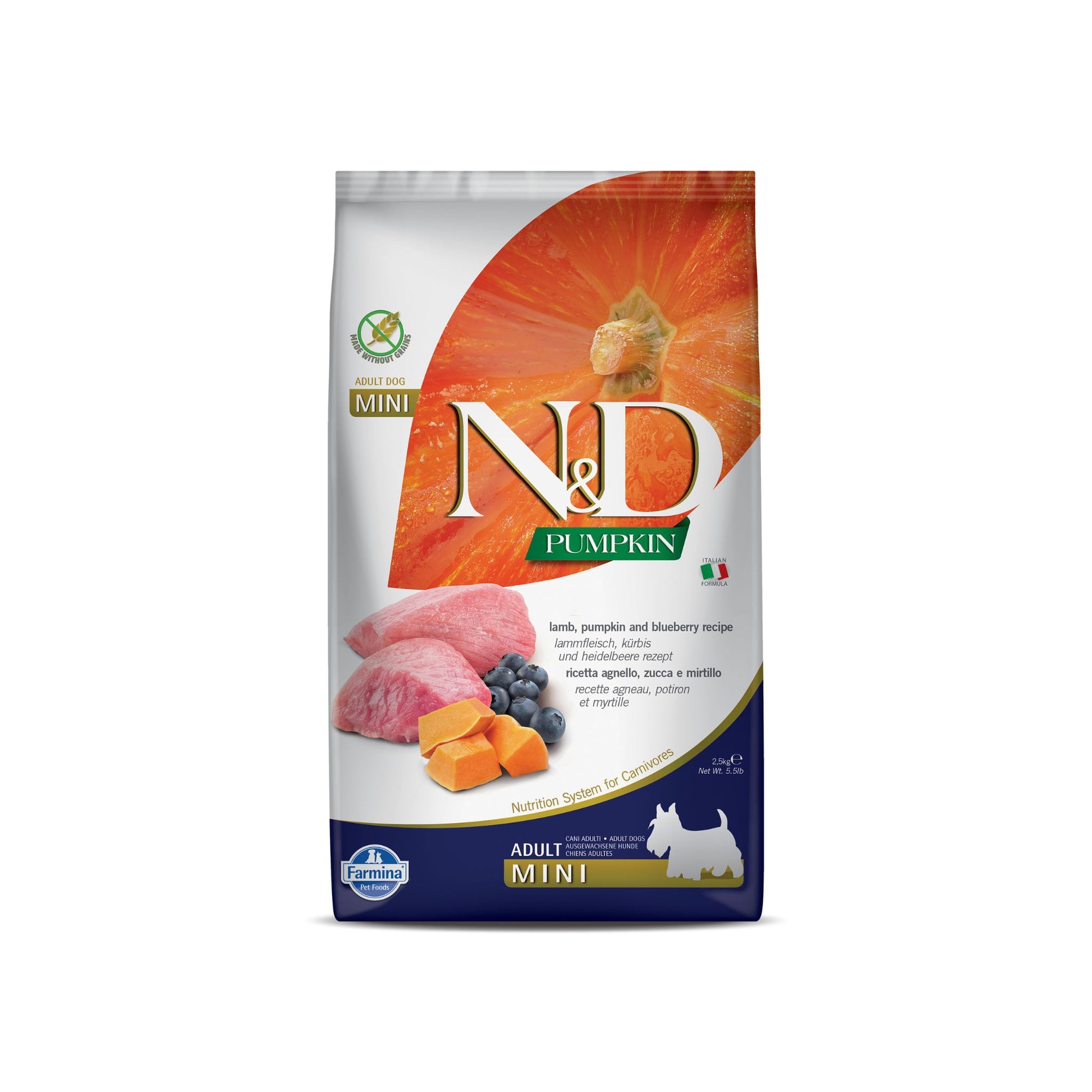 Farmina N&D Pumpkin Lamb, Pumpkin & Blueberry - Adult Mini Dry Dog Food - Rufftail