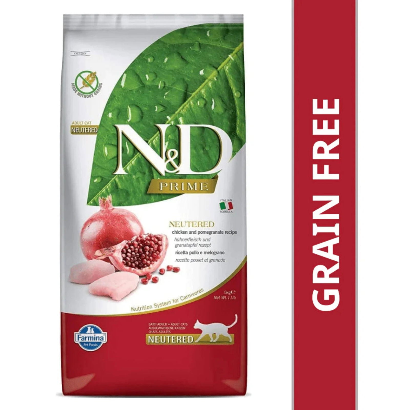 Farmina N&D Prime Chicken and Pomegranate Dry Cat Food - Adult Neutered - Rufftail