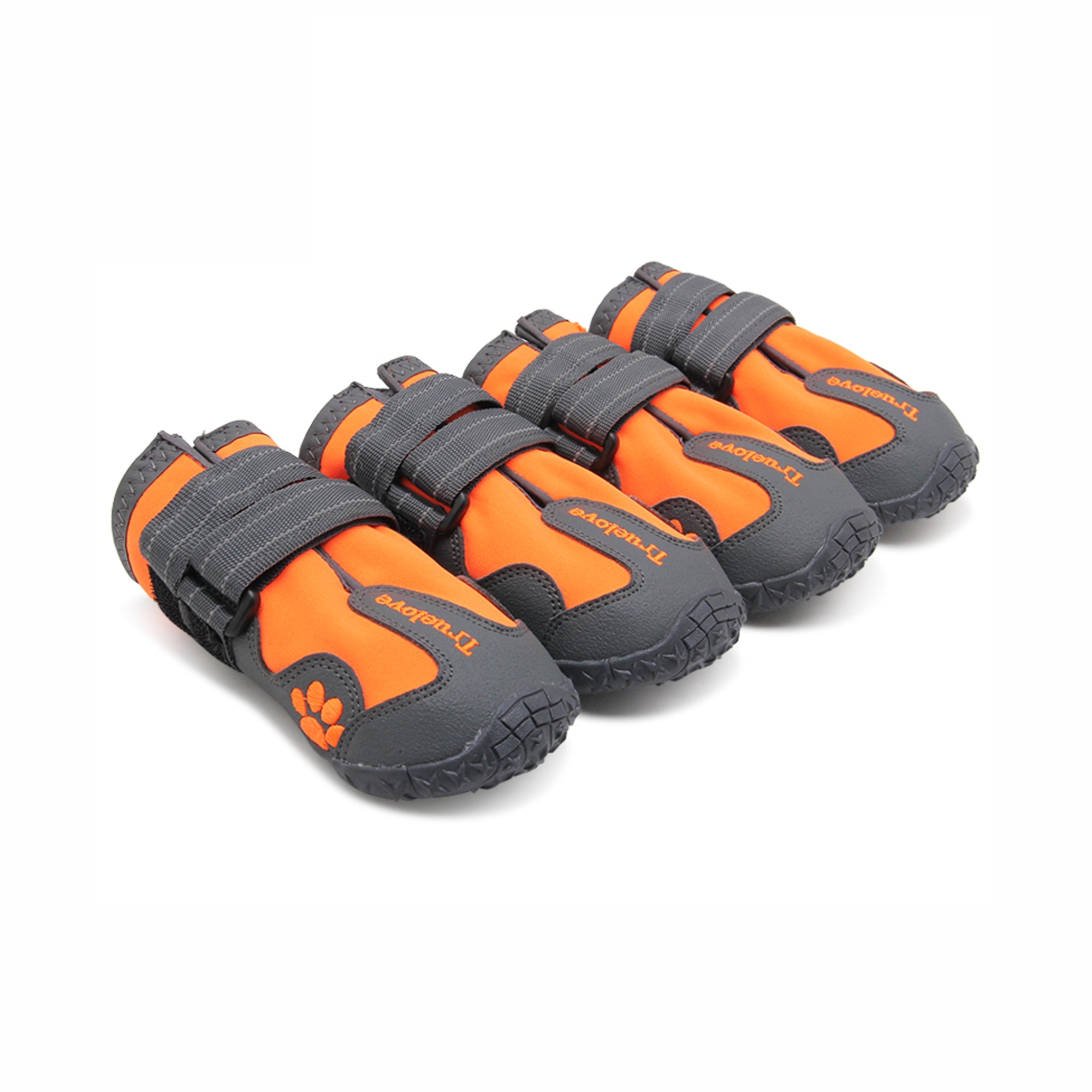 Truelove All Weather Dog Shoes - Neon Orange (Set Of 4) - Rufftail