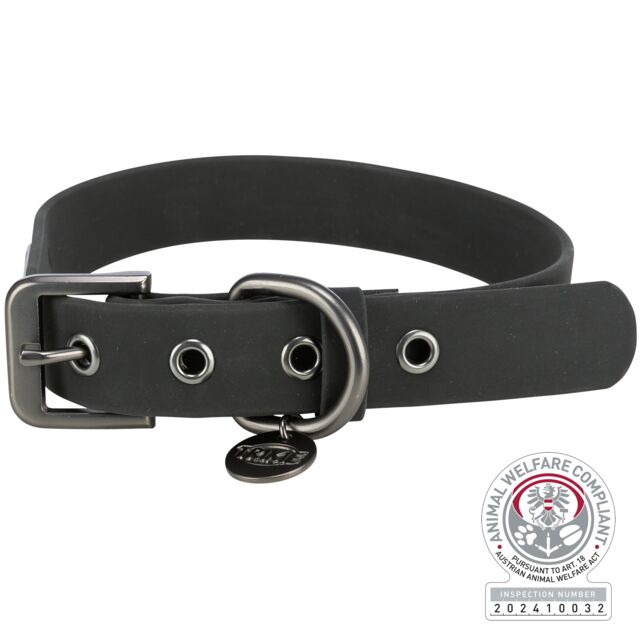 TRIXIE CityStyle PVC Dog Collar- Black (S-M) - Rufftail Pune