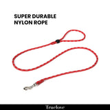 TRUELOVE High Density Rope Webbing Leash for Dogs - Red - Rufftail