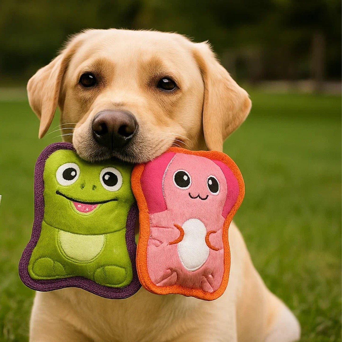 Outward Hound Tough Skinz Durable Squeaky Dog Toy - Frog Multicolor